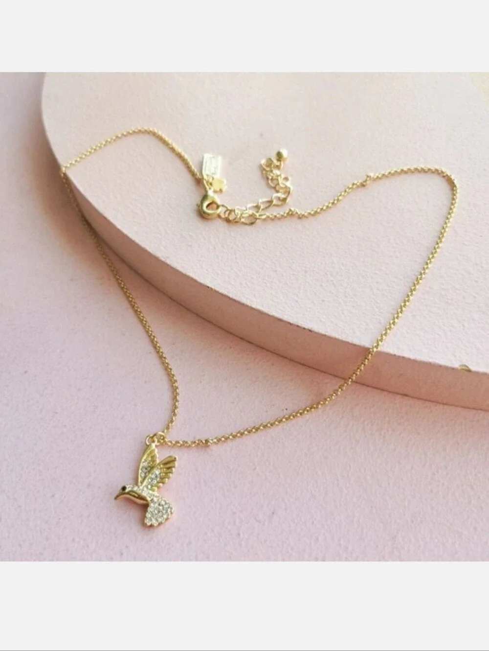 kate spade Gold Hummingbird Crystal Pendant Necklace